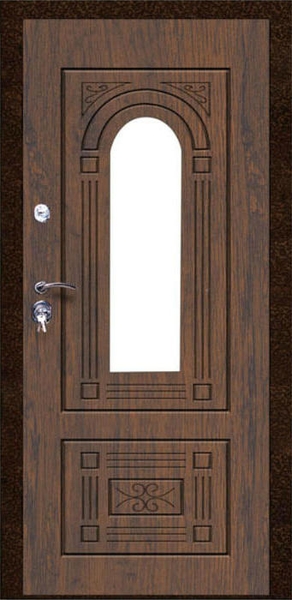 Дверь с ковкой и стеклом KS-054
